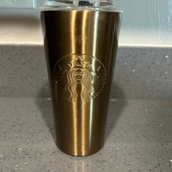 Starbucks Stainless Steel Embossed Mermaid Logo 18oz Tumbler Travel Mug Lid 2021 - Picture 1 of 4